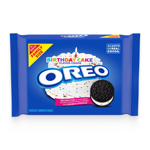 Birthday Cake Creme Chocolate Sandwich Cookies, Family Size K8