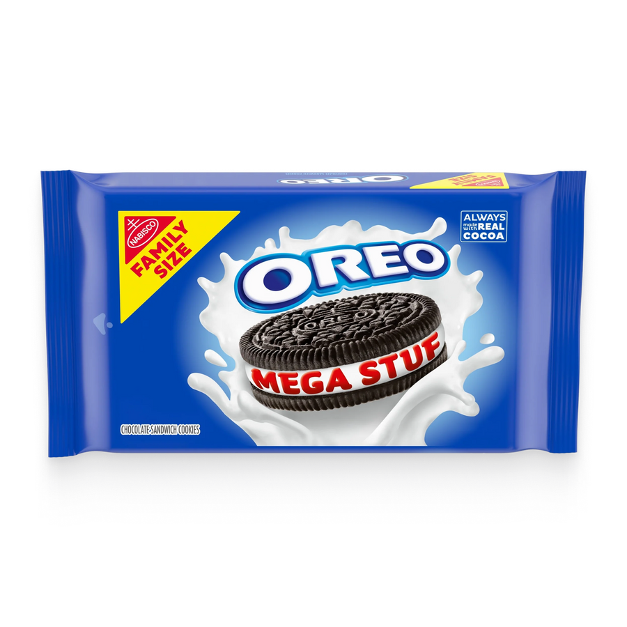 Mega Stuf Chocolate Sandwich Cookies, Family Size I1