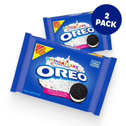 Birthday Cake Creme Chocolate Sandwich Cookies, Family Size, 2 Pack G5