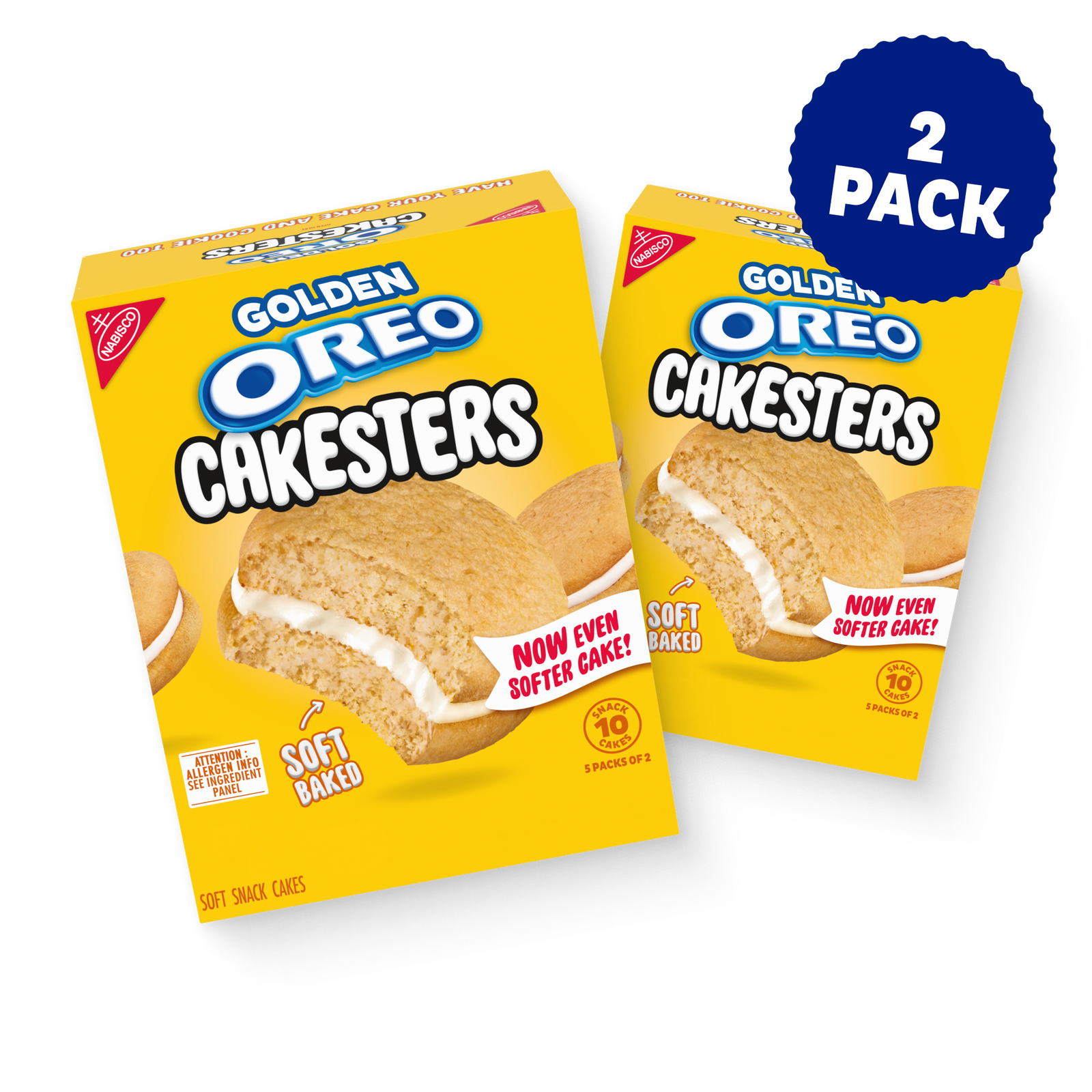 Golden Cakesters Soft Snack Cakes, Snack Packs, 2 Pack I7
