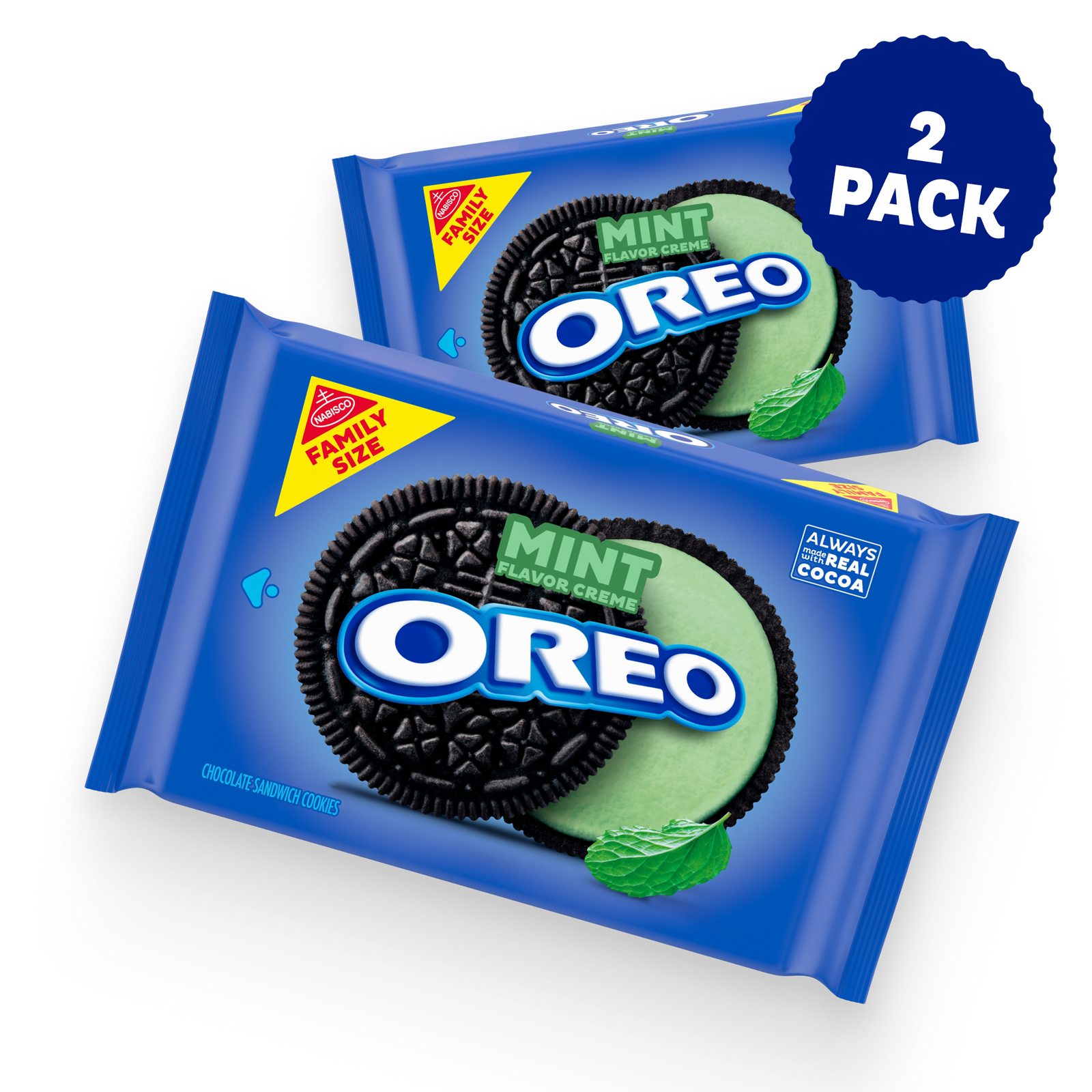 Mint Creme Chocolate Sandwich Cookies, Family Size, 2 Pack H8