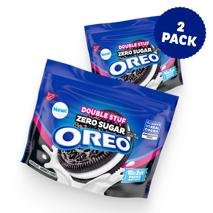 Zero Sugar Double Stuf Chocolate Sandwich Cookies, Snack Packs, 2 Pack G1