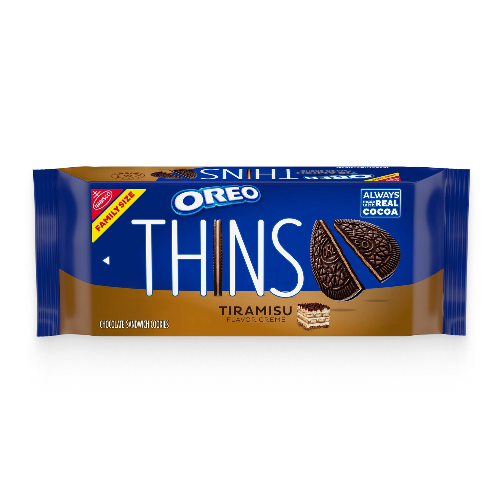 Thins Tiramisu Creme Chocolate Sandwich Cookies, Family Size H1