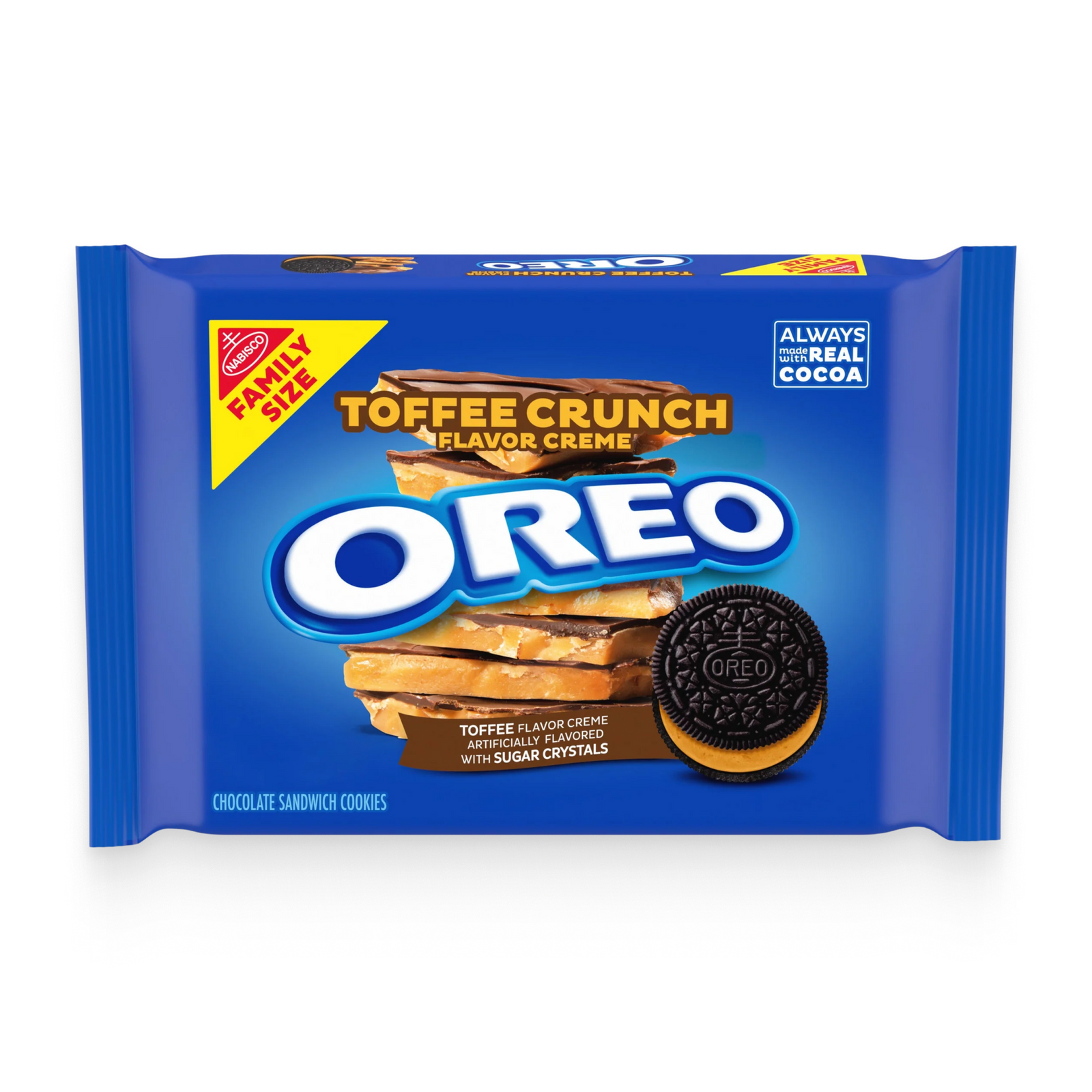 Toffee Crunch Creme With Sugar Crystals Chocolate Sandwich Cookies, Family Size I3